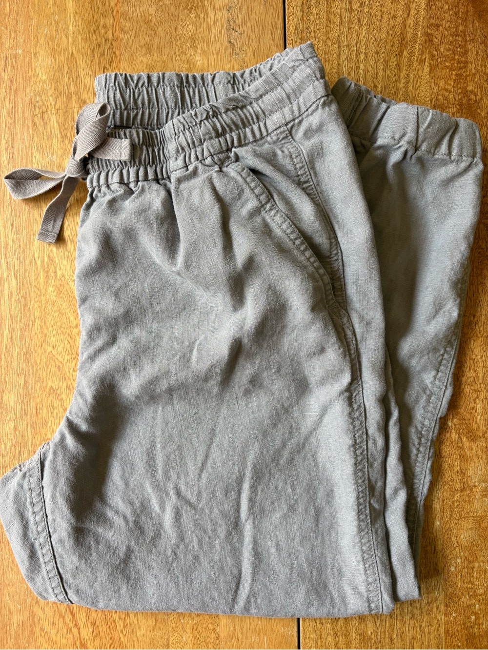 J. Crew Point Sur Seaside Gray linen Elastic-Waist Jogger with Drawstring 6